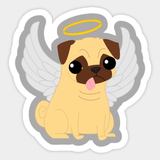 Angel Pug Sticker